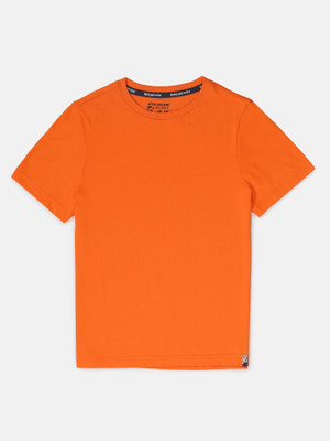 JOCKEY Boys Solid Pure Cotton Regular T Shirt(Orange, Pack of 1)