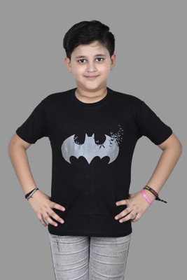 TTADEO Boys Printed Cotton Blend Oversized T Shirt(Black, Pack of 1)