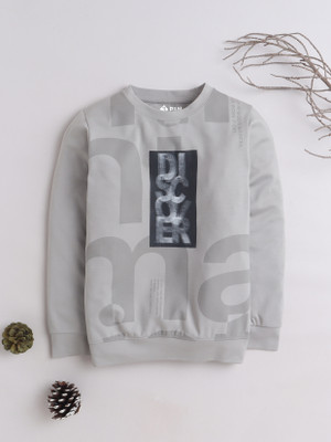3Pin Boys Self Design Cotton Blend Regular T Shirt(Grey, Pack of 1)