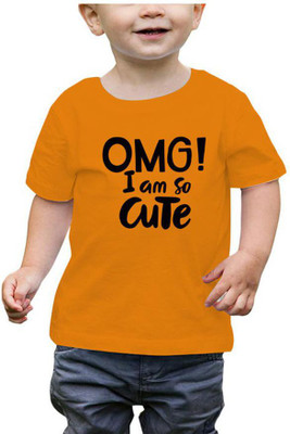 RAINBOWTEES Baby Boys Printed Pure Cotton Regular T Shirt(Yellow, Pack of 1)