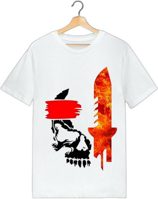 MH FASHION TRENDS Boys Printed Polyester Oversized T Shirt(White, Pack of 1)