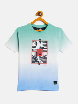 DUKE Boys Ombre Cotton Blend Slim T Shirt(Multicolor, Pack of 1)