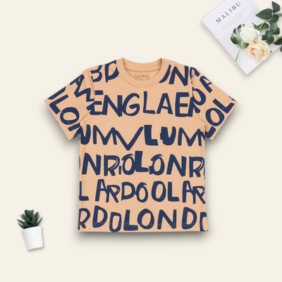 StyleDust Baby Boys Printed Polycotton Regular T Shirt(Blue, Orange, Pack of 1)