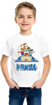 SNIFFY Boys Printed Polyester Regular T Shirt(White, Pack of 1)