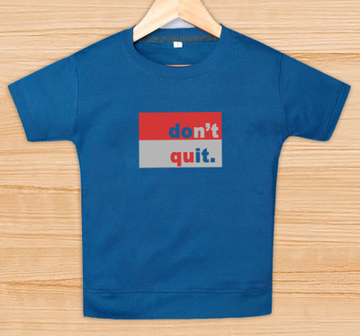 NVELIS Boys Printed Cotton Blend Regular T Shirt(Blue, Pack of 1)