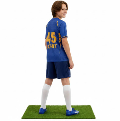 Thiva Boys & Girls Printed Polyester Regular T Shirt(Blue, Pack of 1)
