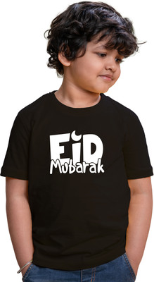 CHOMBOOKA Boys Printed Pure Cotton Regular T Shirt(Black, Pack of 1)