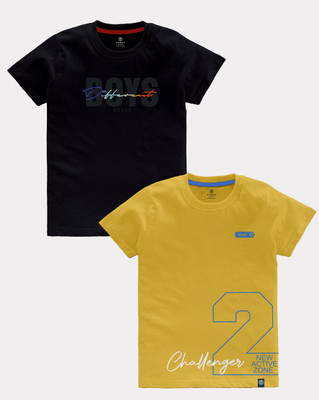 Codez Boys Printed Cotton Blend Regular T Shirt(Multicolor, Pack of 2)