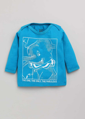Royal Brats Baby Boys & Baby Girls Printed Pure Cotton Regular T Shirt(Blue, Pack of 1)