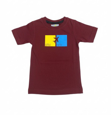 junior pilot Baby Boys Graphic Print Cotton Blend Slim T Shirt(Maroon, Pack of 30)
