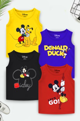 DISNEY BY MISS & CHIEF Boys Cartoon Cotton Blend T Shirt(Multicolor, Pack of 4)