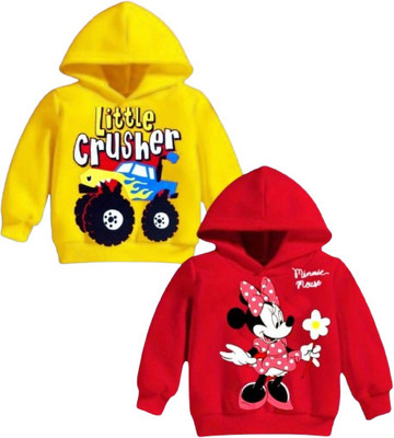 Rithi Fashion Baby Boys & Baby Girls Printed Pure Cotton Regular T Shirt(Red, Pack of 2)