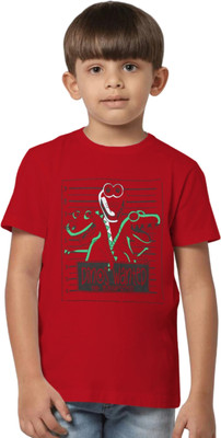 Texman Boys Graphic Print Pure Cotton Regular T Shirt(Red, Pack of 1)