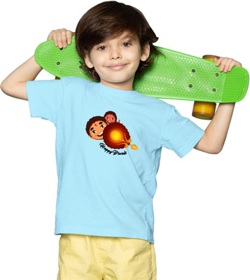 Mahifashion trend Boys Printed Polyester Oversized T Shirt(Green, Pack of 1)