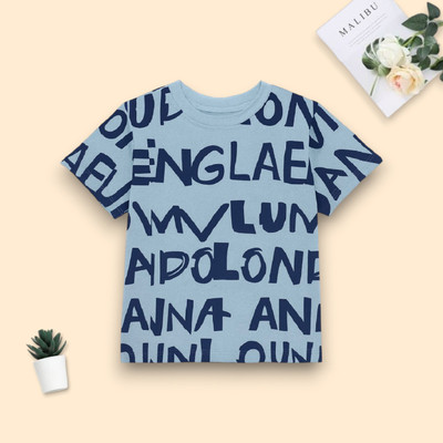 SnegVibe Boys Printed Polycotton Regular T Shirt(Multicolor, Pack of 1)