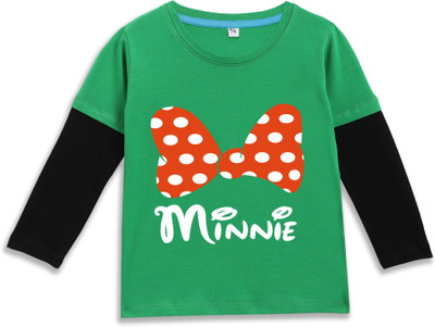 Superb Starling Baby Girls Solid Cotton Blend Regular T Shirt(Dark Green, Pack of 1)