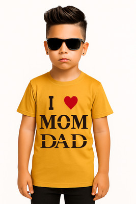 NQF Boys Printed Polyester Regular T Shirt(Yellow, Pack of 1)
