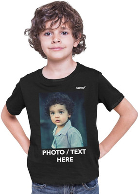 TheWhoop Boys & Girls Typography, Printed Pure Cotton Regular T Shirt(Black, Pack of 1)