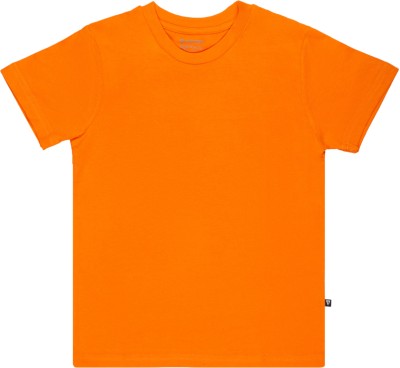 PROTEENS Boys Graphic Print Cotton Blend T Shirt(Orange, Pack of 1)