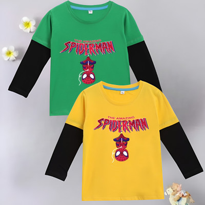 RSL Baby Boys Self Design Cotton Blend Regular T Shirt(Green, Yellow, Pack of 2)