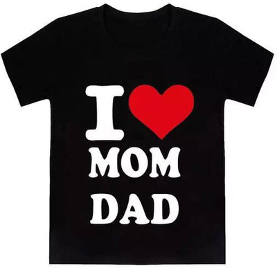 THEYOUNGESTTEE Boys Typography, Printed Cotton Blend Regular T Shirt(Black, Pack of 1)