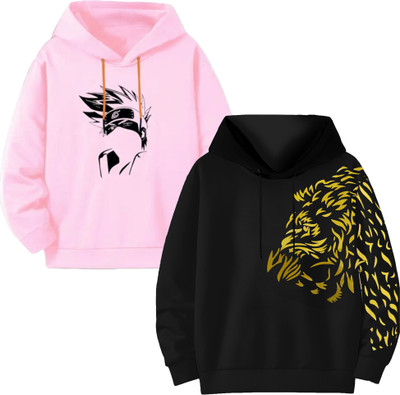 FASHA Boys & Girls Graphic Print Cotton Blend Regular T Shirt(Multicolor, Pack of 2)