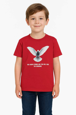 Shri Aditya Garments Boys Graphic Print Cotton Blend Regular T Shirt(Purple, Pack of 1)