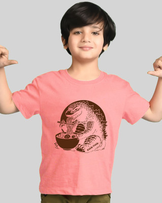 AUSK Boys Printed Cotton Blend Regular T Shirt(Pink, Dark Blue, Pack of 2)