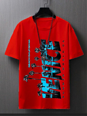 Tripcolos Collection Baby Boys & Baby Girls Printed Cotton Blend Regular T Shirt(Red, Pack of 1)