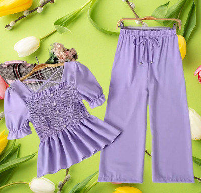 Brave One Girls Casual Top Pyjama(Purple)