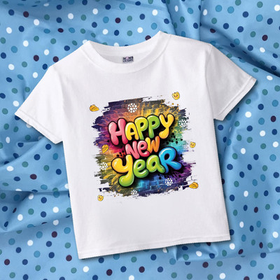 MOMS DESIRE Baby Boys & Baby Girls Self Design Cotton Blend Regular T Shirt(White, Pack of 1)