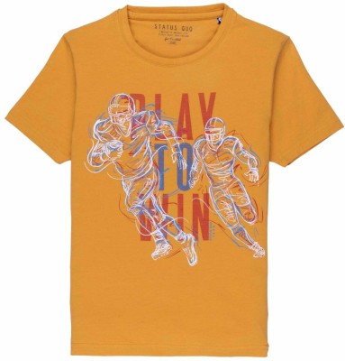 Status Quo Boys Printed Cotton Blend T Shirt(Multicolor, Pack of 1)