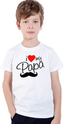 KPPRINT Boys & Girls Printed Cotton Blend Regular T Shirt(White, Pack of 1)