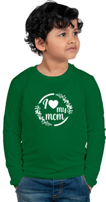 CHOMBOOKA Boys Printed Cotton Blend Regular T Shirt(Green, Pack of 1)