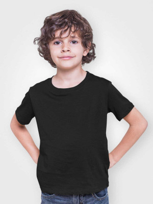 JASS MEN Baby Boys & Baby Girls Self Design Cotton Blend Regular T Shirt(Black, Pack of 1)