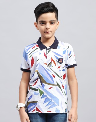 MONTE CARLO Boys Printed Cotton Blend Regular T Shirt(Multicolor, Pack of 1)