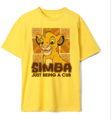 WYM TREND Boys Typography, Printed Pure Cotton Oversized T Shirt(Yellow, Pack of 1)