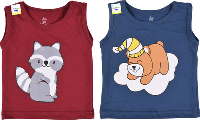 Toddylon Baby Boys & Baby Girls Printed Pure Cotton Regular T Shirt(Multicolor, Pack of 2)