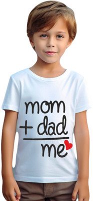 SKE Boys & Girls Graphic Print Cotton Blend Regular T Shirt(White, Pack of 1)