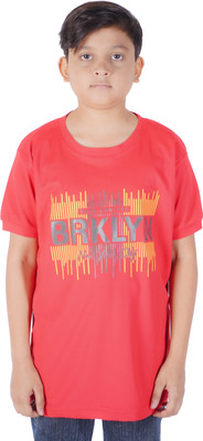 Fashionhub Boys Printed Cotton Blend Regular T Shirt(Red, Pack of 1)