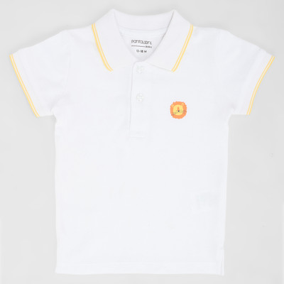 Pantaloons Baby Baby Boys Solid Cotton Blend Regular T Shirt(White, Pack of 1)