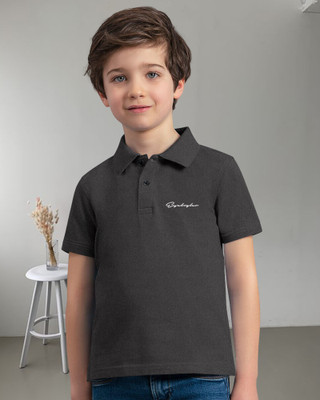 EyeBogler Boys Solid Cotton Blend Regular T Shirt(Grey, Pack of 1)