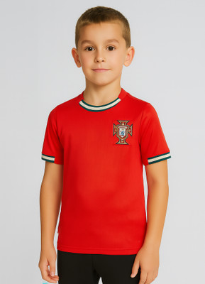 BUGOAT Boys & Girls Printed Polyester Regular T Shirt(Red, Pack of 1)