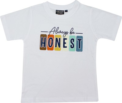 Come In Kids Boys Printed Pure Cotton T Shirt(White, Pack of 1)