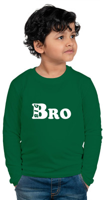 CHOMMBOOKA TRENDING Boys Typography Cotton Blend Regular T Shirt(Green, Pack of 1)