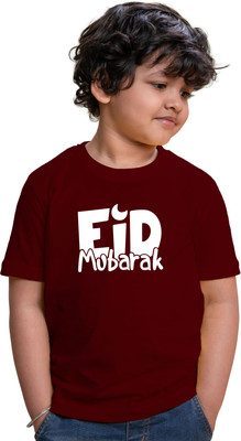 CHOMMBOOKA TRENDING Boys Printed Pure Cotton Regular T Shirt(Maroon, Pack of 1)