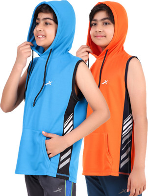 VECTOR X Boys Solid Polyester Regular T Shirt(Multicolor, Pack of 2)