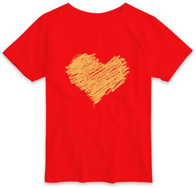 RAINBOWTEES Boys Printed Pure Cotton Regular T Shirt(Red, Pack of 1)