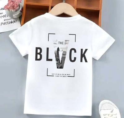 GPGARMNETS Boys & Girls Printed Polyester Regular T Shirt(White, Pack of 1)