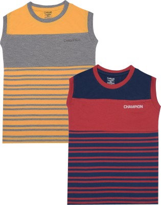 Dollar Champion Kids Boys Striped Pure Cotton T Shirt(Multicolor, Pack of 2)